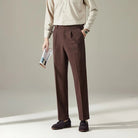Straight Fit Light Business Mens Baggy Pants – Black, Navy Blue, Brown, Apricot, White | Old Money Menswear Prendersons