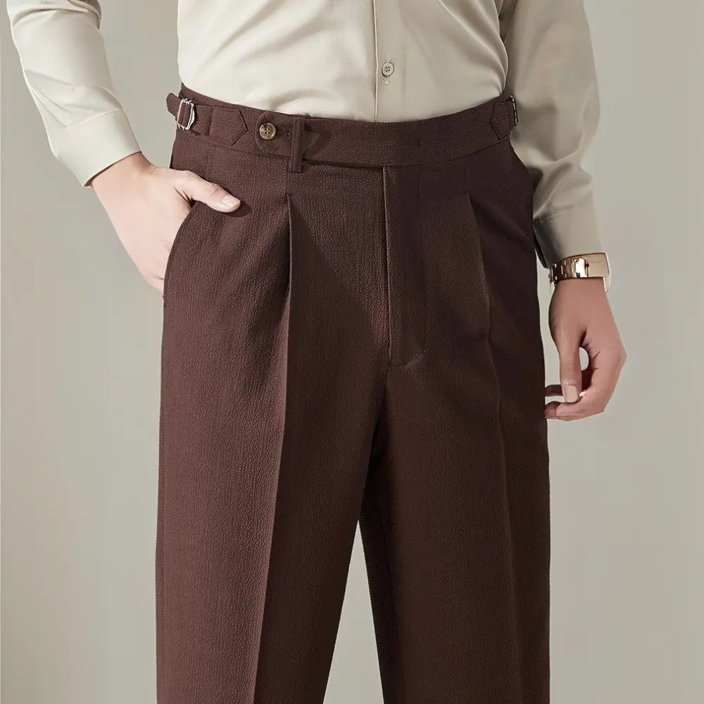 Straight Fit Light Business Mens Baggy Pants – Black, Navy Blue, Brown, Apricot, White | Old Money Menswear Prendersons
