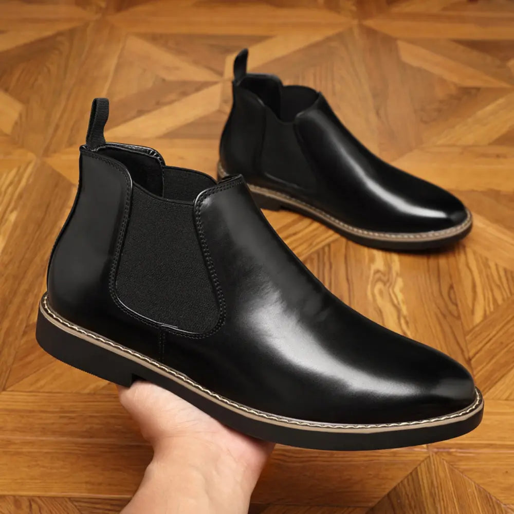 Slim Fit Men's Leather Boots – Black or Brown | Business Formal | Old Money Footwear
