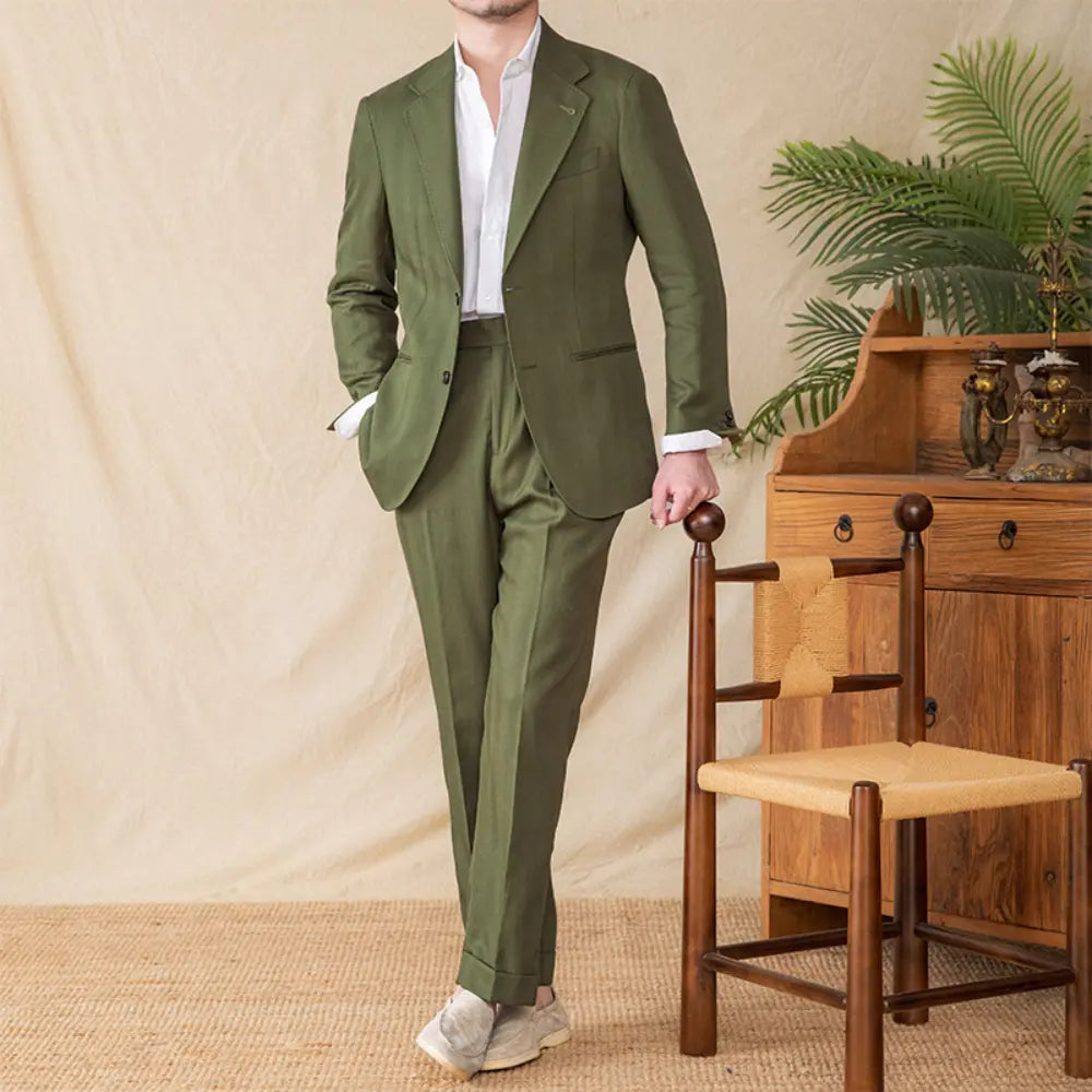 Breathable Half Lining Mens Lightweight Suits Set – Neutral Tones | Spring-Autumn | Old Money Aesthetic