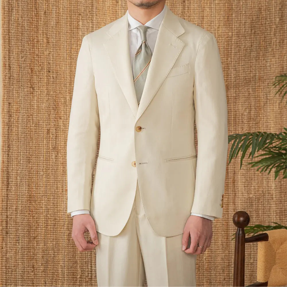Breathable Half Lining Mens Lightweight Suits Set – Neutral Tones | Spring-Autumn | Old Money Aesthetic