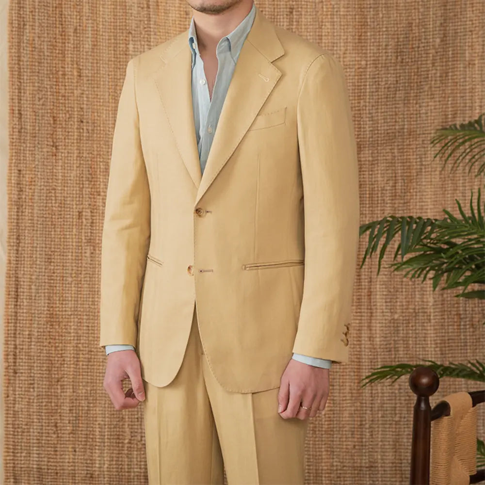 Breathable Half Lining Mens Lightweight Suits Set – Neutral Tones | Spring-Autumn | Old Money Aesthetic