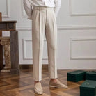 Harem Cropped Draping Slim Fit Skinny Men's Casual Pants Black | Old Money Menswear Prendersons