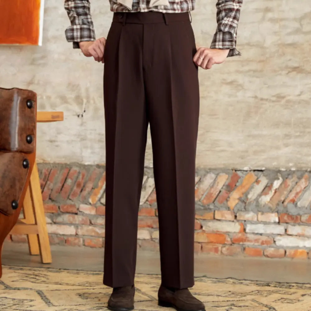 High Waist Baggy Trousers – Apricot, Black, Coffee | Autumn Ease | Gentry-Inspired Comfort
