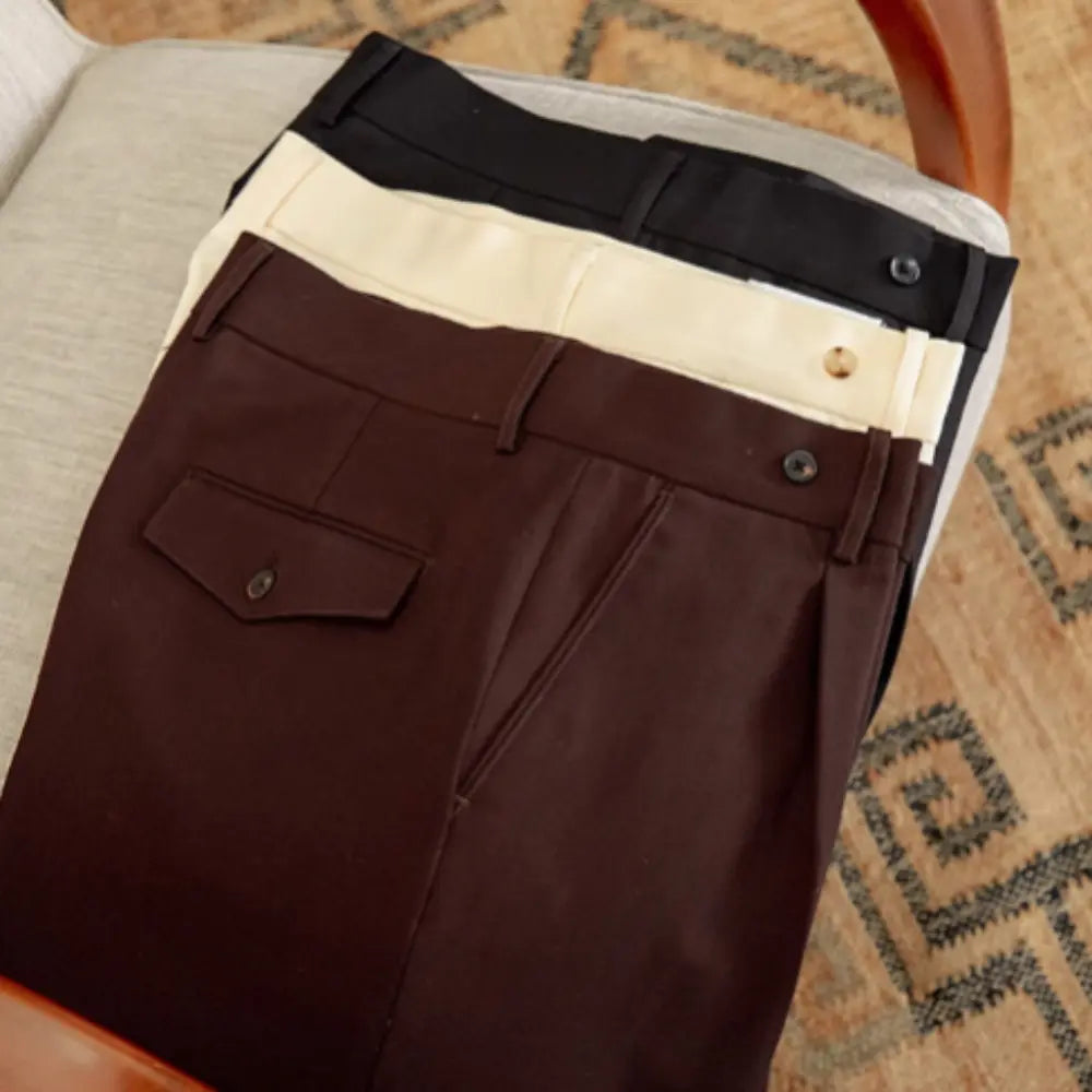 High Waist Baggy Trousers – Apricot, Black, Coffee | Autumn Ease | Gentry-Inspired Comfort