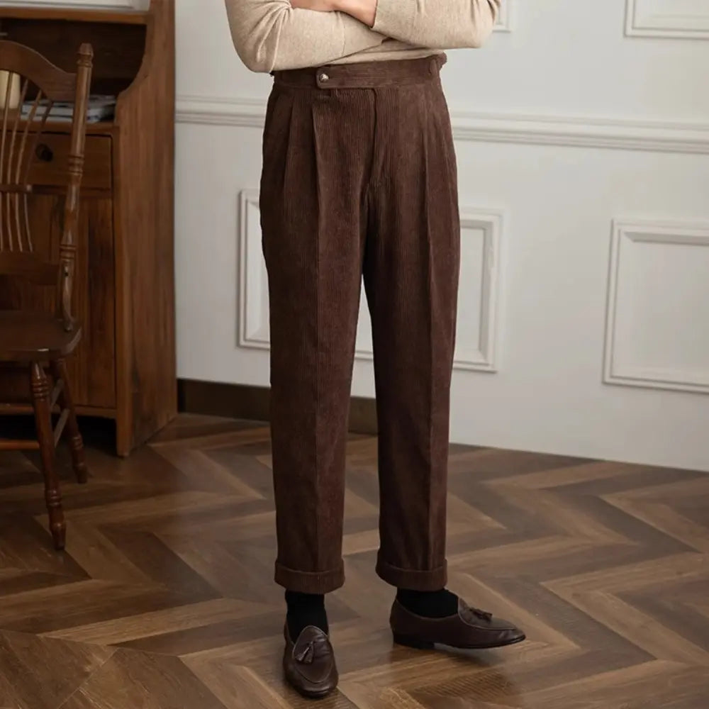 Straight Fit Corduroy Pants – Green | Leisure Staple | Retro Aesthetic