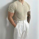 Men's Henry Collar Slim Fit Knitted T-shirt –  Leisure Style | Old Money Pullover Prendersons