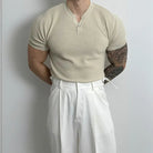 Men's Henry Collar Slim Fit Knitted T-shirt –  Leisure Style | Old Money Pullover Prendersons