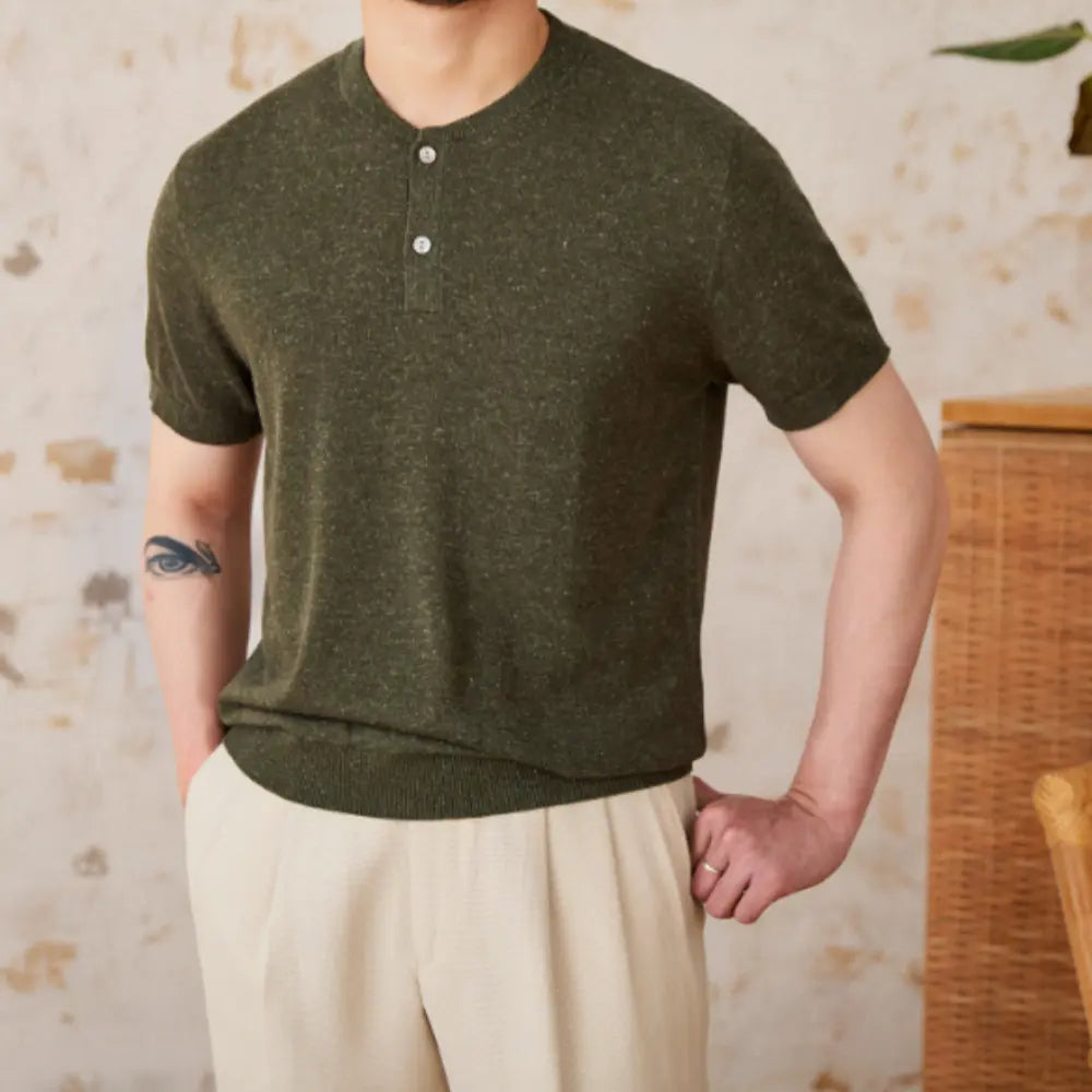 Regular Fit Blended Linen Sweater – Dark Grey, Navy Blue | Summer Wear | Old Money Style