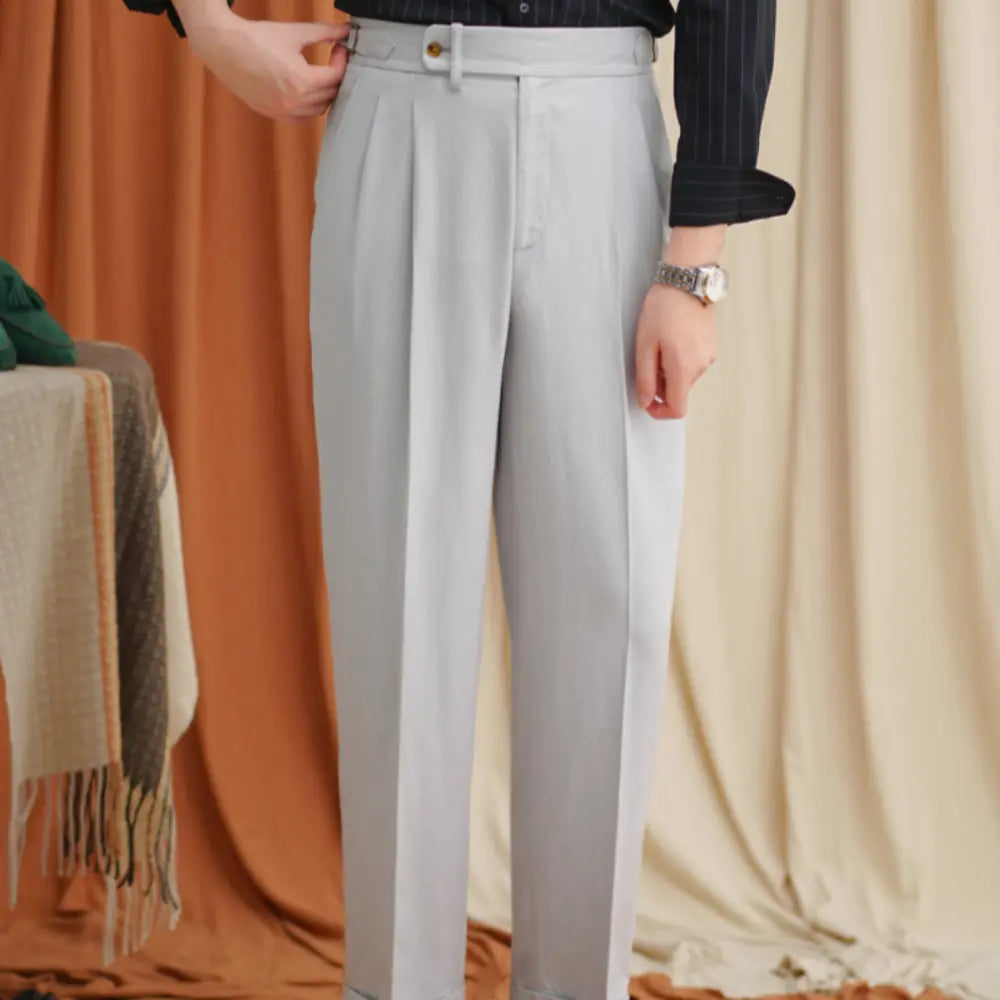 Straight Fit Linen Pants – Khaki, Beige, Light Grey | Summer Leisure | Lightweight & Anti-Wrinkle