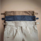 Slim Fit American Style Linen Trousers - Creamy-White, Khaki, Navy Blue | Plus Size | Retro Ankle-Banded Design Prendersons