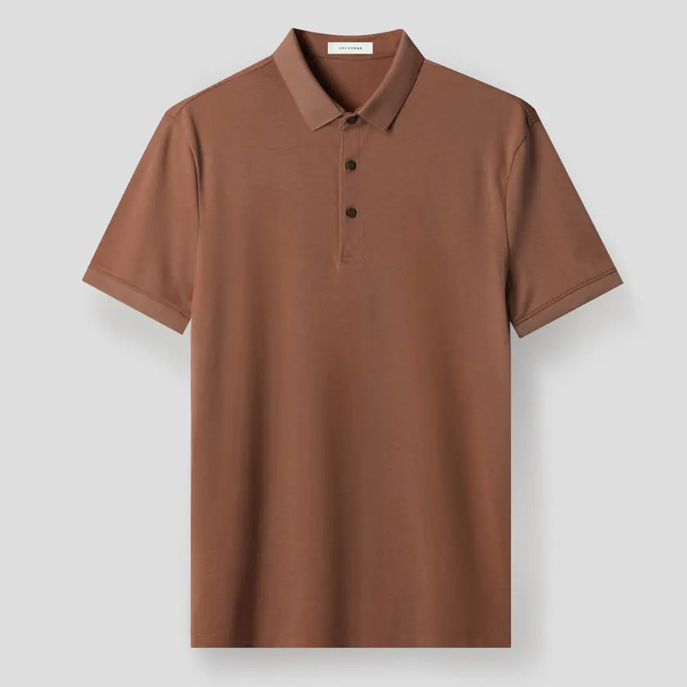 Long-staple Cotton Polo Shirt Short Sleeve Lapel T-shirt – Glacier White | Light Business Casual | Old Money Menswear