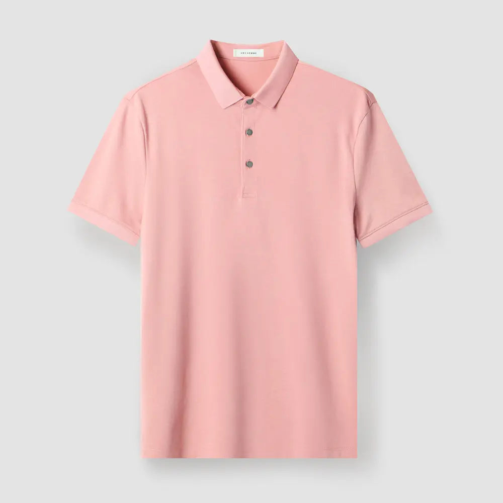 Long-staple Cotton Polo Shirt Short Sleeve Lapel T-shirt – Glacier White | Light Business Casual | Old Money Menswear