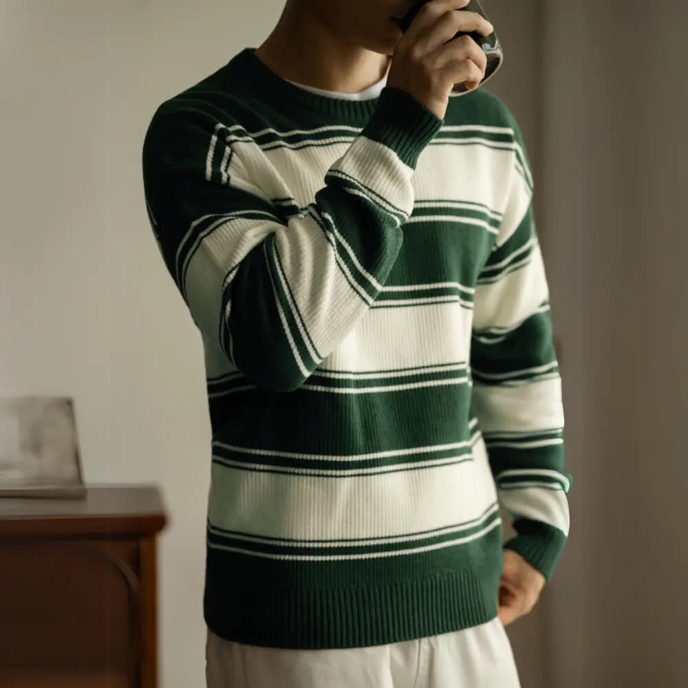 Loose Fit Sweater Knitwear Men – White Coffee | Daily Casual | Relaxed Retro Look