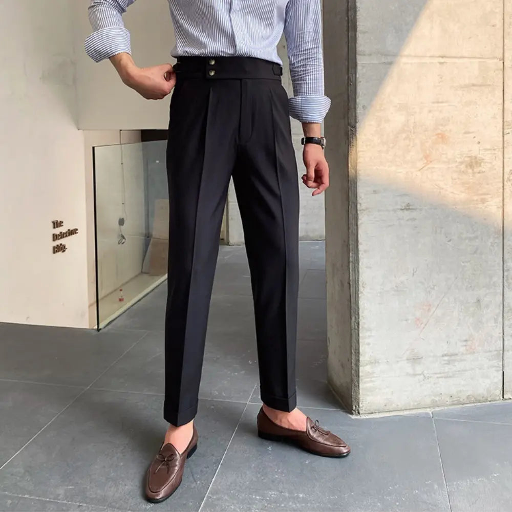 Loose Fit Mens Suit Pants – White, Khaki, Black, Dark Grey | Banquet Ready | Old Money Menswear Prendersons