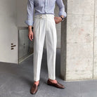 Loose Fit Mens Suit Pants – White, Khaki, Black, Dark Grey | Banquet Ready | Old Money Menswear Prendersons