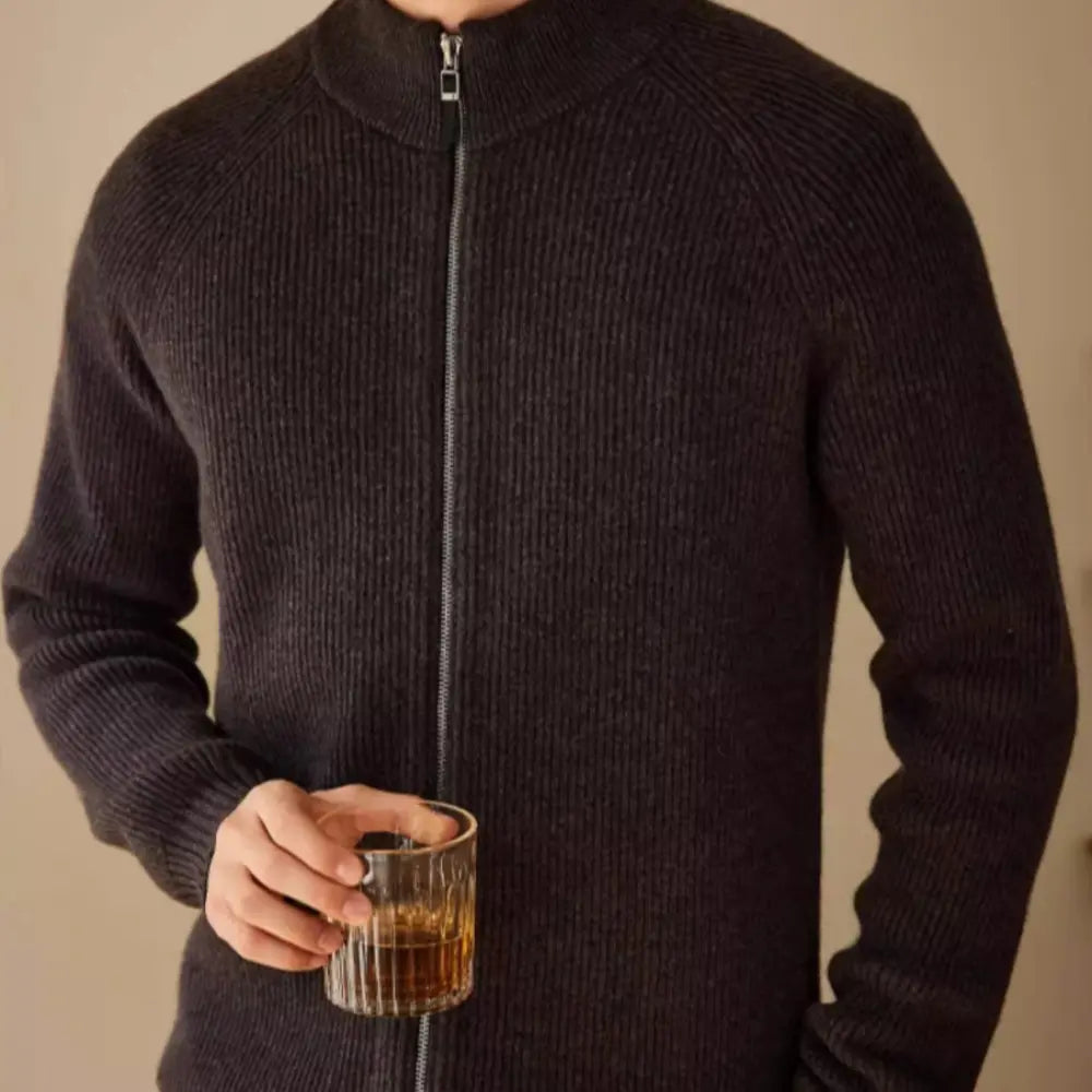 Men's High-end Relaxed Fit Warm Sweater – Earl Red | All-Season Layering | Old Money Knitwear