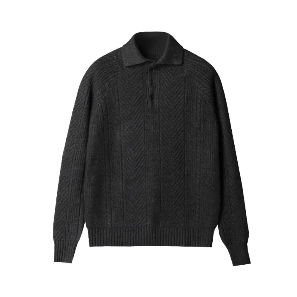 Regular Fit Thickened Men's Sweater – Apricot & Grey | Smart Winter Layer | Old Money Essentials