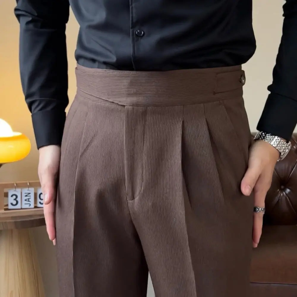 Straight Fit High Waist Trousers – Khaki | Spring Office Essential | Light Business Look