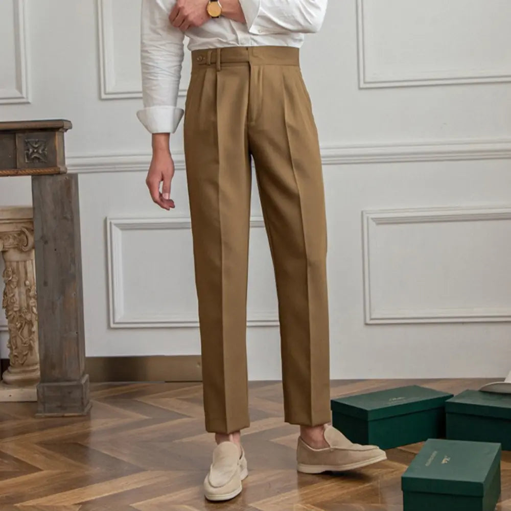 Straight Fit Cropped Pant for Men – Spring-Autumn Essential | British Old Money Menswear Prendersons