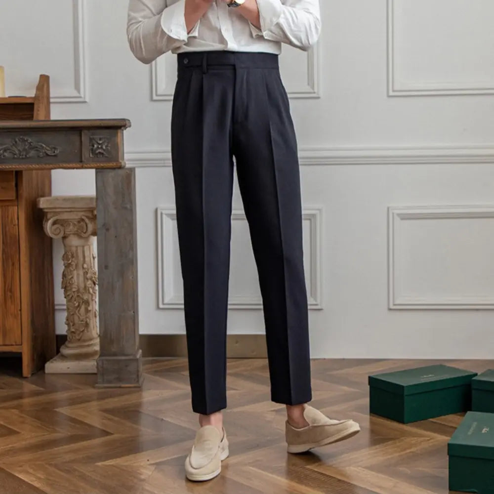 Straight Fit Cropped Pant for Men – Spring-Autumn Essential | British Old Money Menswear Prendersons