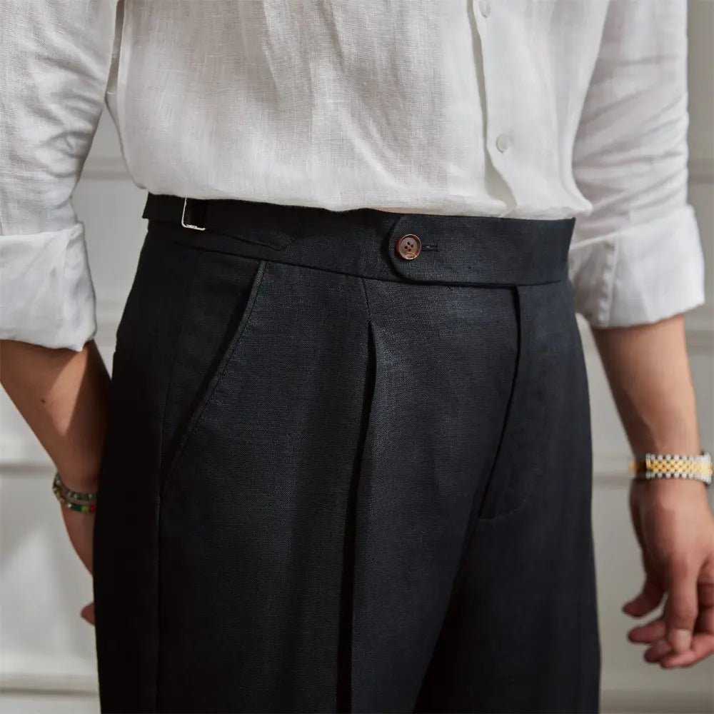 High Waist Linen Italian Pants – Neutral | Summer Styling | Old Money Italian Ease
