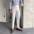 New Men's Naples Straight Leg High Waist Pants – White, Black, Khaki | Daily Wear | Old Money Leisure Fit Prendersons