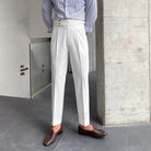 New Men's Naples Straight Leg High Waist Pants – White, Black, Khaki | Daily Wear | Old Money Leisure Fit Prendersons