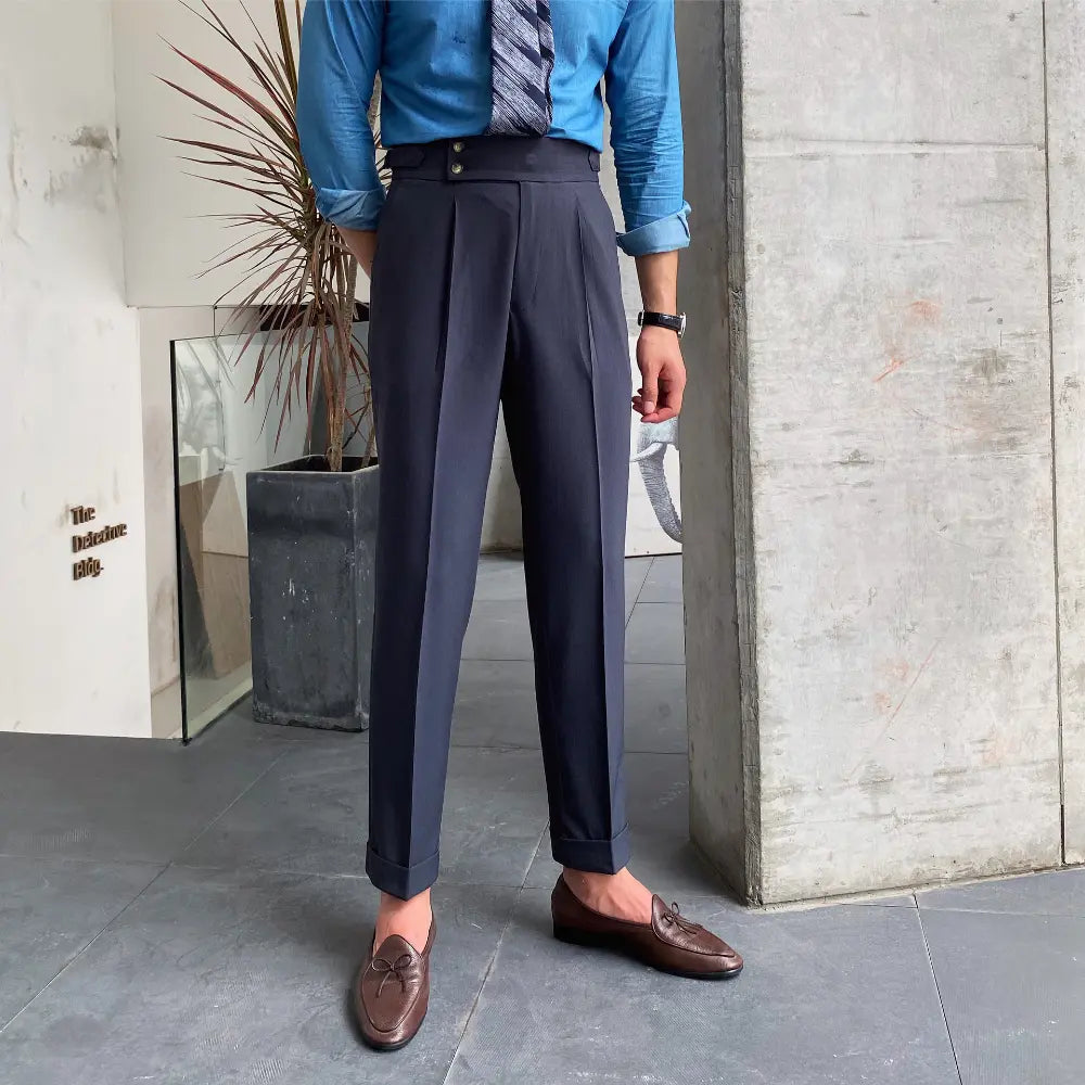 New Men's Naples Straight Leg High Waist Pants – White, Black, Khaki | Daily Wear | Old Money Leisure Fit Prendersons
