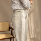 New Summer Men's Straight High Waist Pants – Apricot, Black, Dark Blue | Summer Casual Suit | Old Money Menswear Prendersons