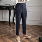 New Summer Men's Straight High Waist Pants – Apricot, Black, Dark Blue | Summer Casual Suit | Old Money Menswear Prendersons