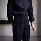 New Summer Men's Straight High Waist Pants – Apricot, Black, Dark Blue | Summer Casual Suit | Old Money Menswear Prendersons