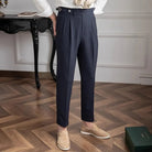 New Summer Men's Straight High Waist Pants – Apricot, Black, Dark Blue | Summer Casual Suit | Old Money Menswear Prendersons