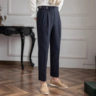 New Summer Men's Straight High Waist Pants – Apricot, Black, Dark Blue | Summer Casual Suit | Old Money Menswear Prendersons