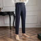 New Summer Men's Straight High Waist Pants – Apricot, Black, Dark Blue | Summer Casual Suit | Old Money Menswear Prendersons