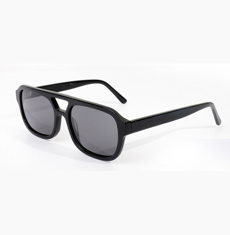High-end double beam fashion sunglasses cross-border trend plate sunglasses men's and women's personality European and American polarized sunglasses Montrel Frames