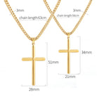 European and American cross-border titanium steel glossy cross pendant necklace high-quality men's positive and negative chain stainless steel necklace wholesale Montrel Frames