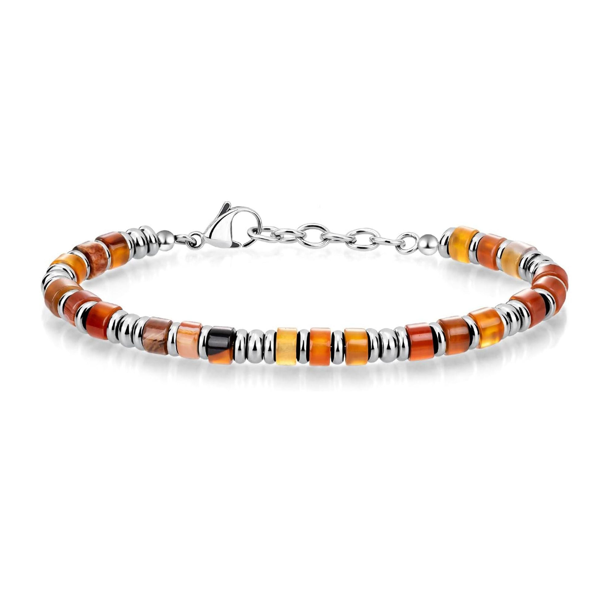 Boho Style Chain Bracelet Natural Stone Separator Stainless Steel Chain Holiday Gift Blue Turquoise Chain Bracelet Montrel Frames