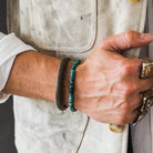 Niche designer original POHIER Heritage natural turquoise silver bead bracelet male couple bracelet Montrel Frames