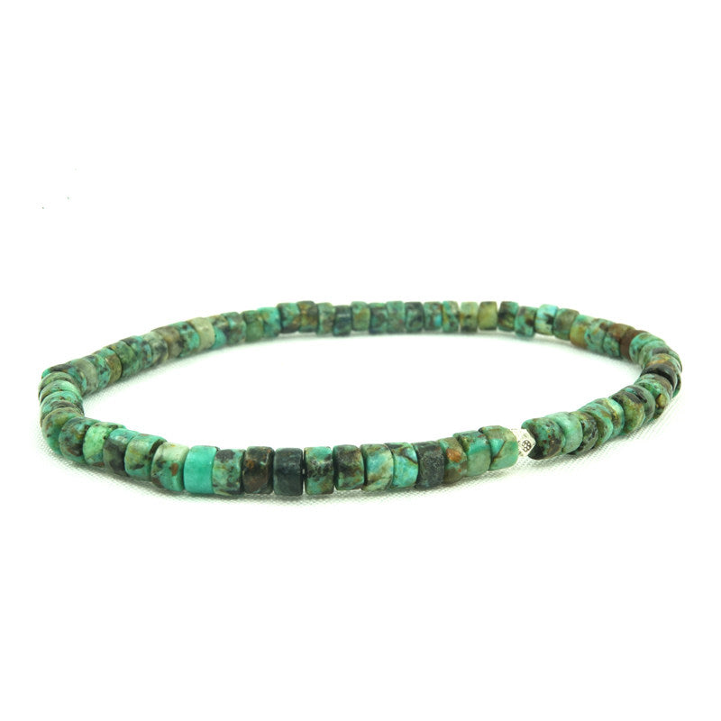 Niche designer original POHIER Heritage natural turquoise silver bead bracelet male couple bracelet Montrel Frames