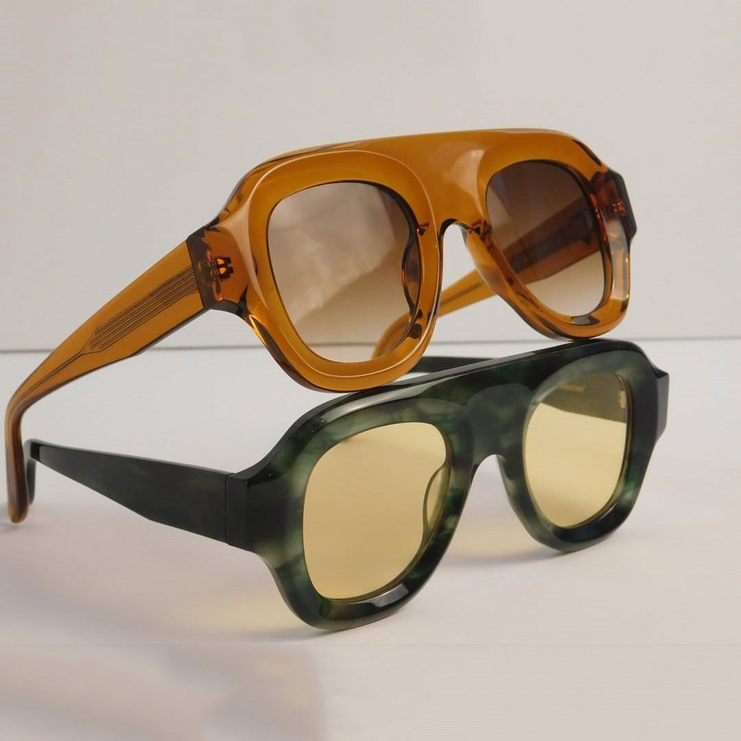 New European and American Trend Cross-border Square High-end Retro Sunglasses Large Frame Men's and Women's Personalized Fashion Plate Sunglasses Montrel Frames