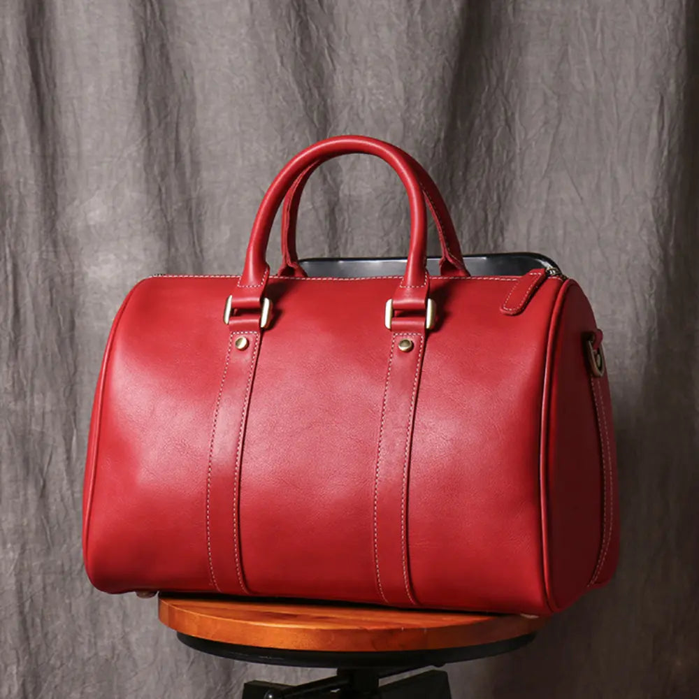 Original Retro Men's And Women's Handmade Leather Travel Bag – Brown | Retro Carry-On | Old Money Essential