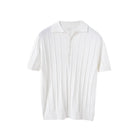 Slim Fit Striped Polo Collar Sweater – Light Blue & White | Leisure Essential | Old Money Menswear Prendersons