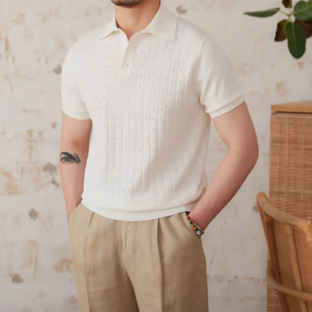 Regular Fit Cotton Polo Shirt – Light Khaki | Summer Casualwear | Old Money Menswear