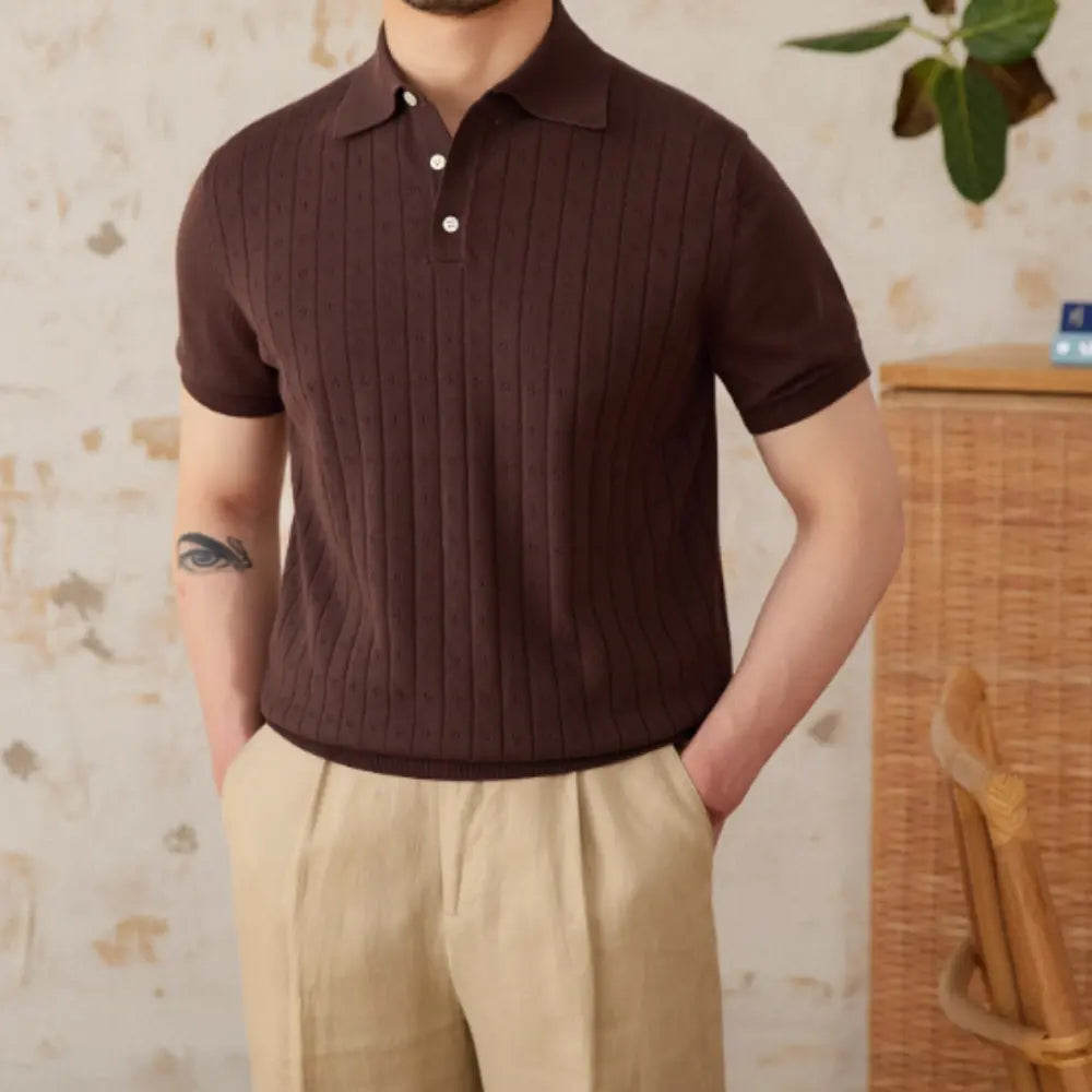 Regular Fit Cotton Polo Shirt – Light Khaki | Summer Casualwear | Old Money Menswear