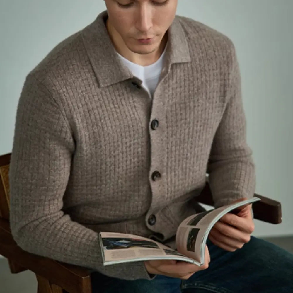 Relaxed Fit Men's Pure Wool Sweater – Earl Red | Casual Wear | Old Money Knitwear