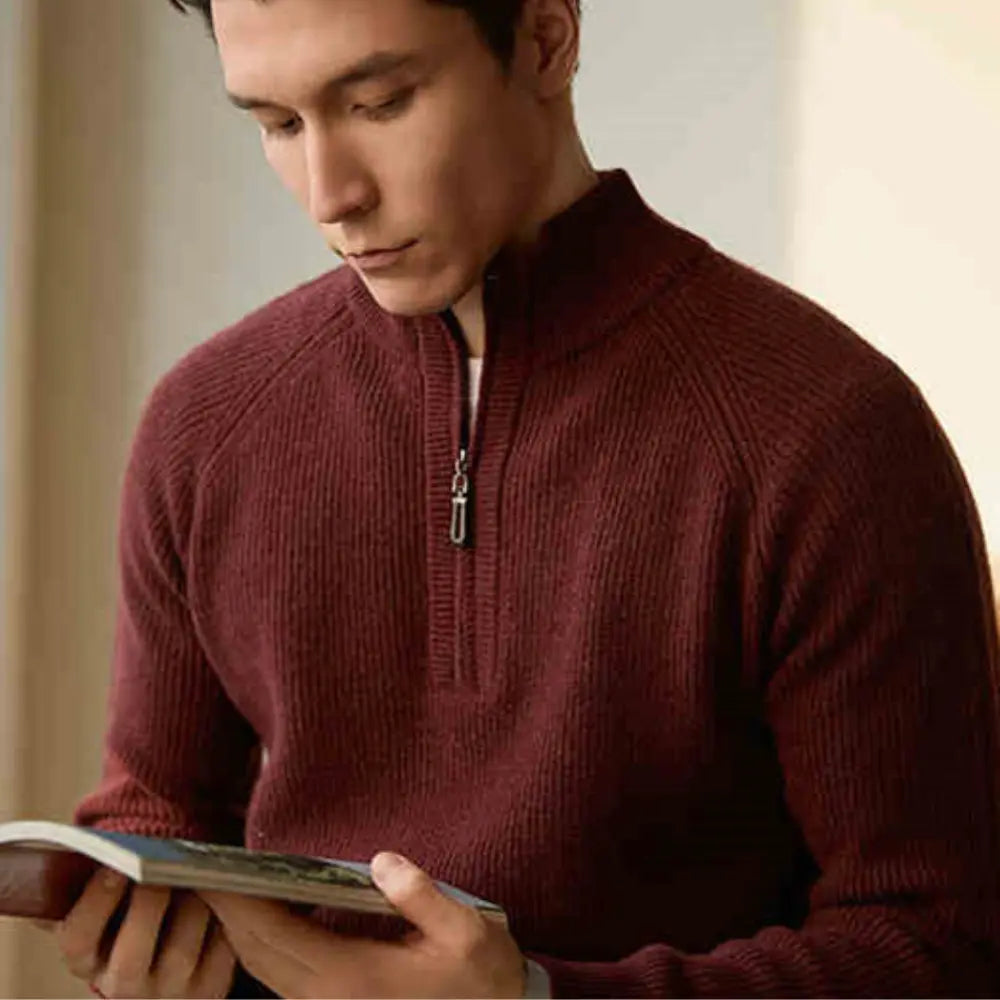 Relaxed Fit Pure Wool Sweater – Puer Brown | Winter Casualwear | Old Money Essentials