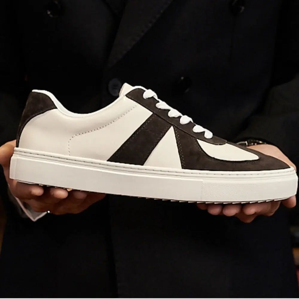 Regular Fit Retro Color Matching Casual Skateboard Shoes – Brown & Apricot | Leisure | Vintage Style