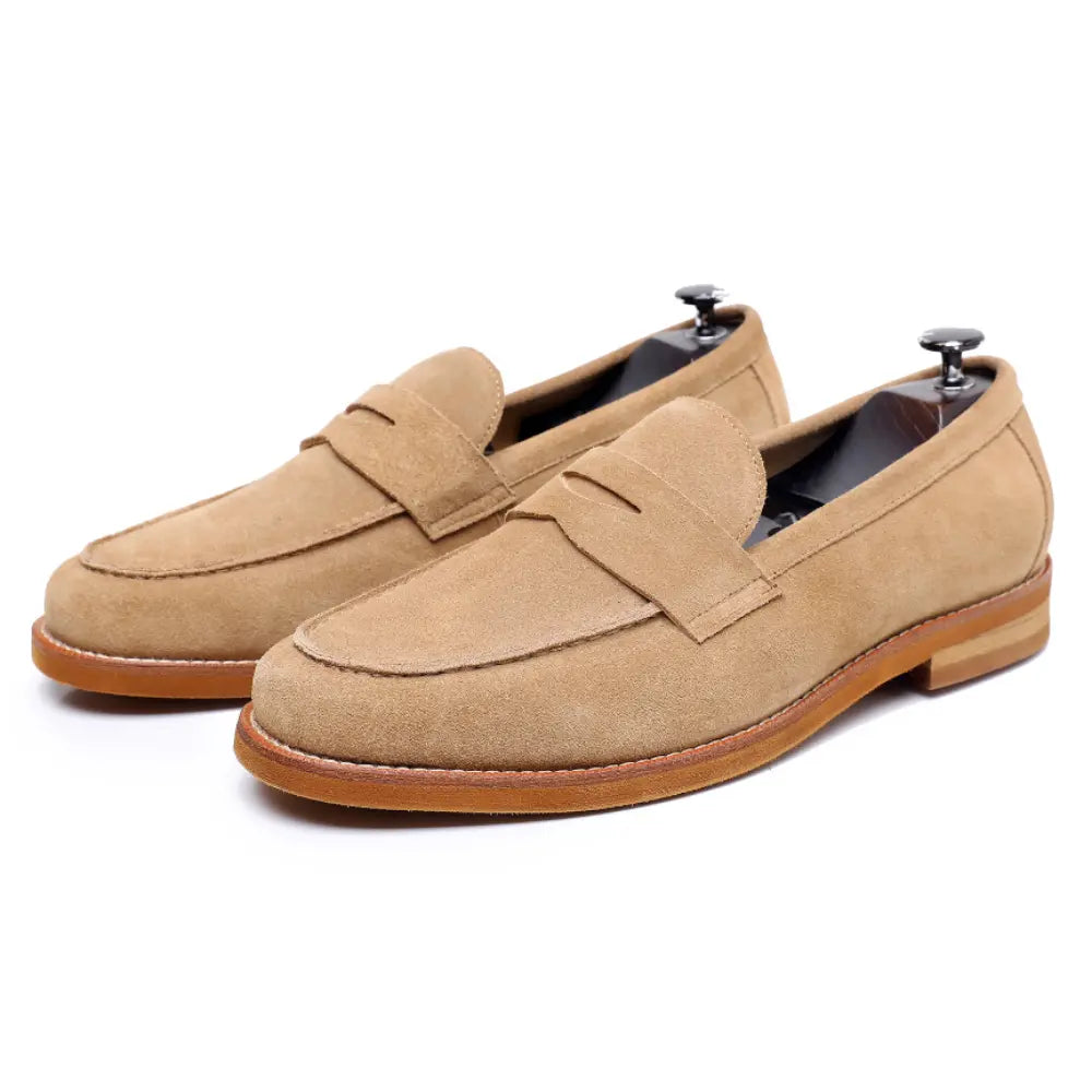 Slim Fit Mens Leather Loafers – Brown | Genuine Leather | Handmade British Style