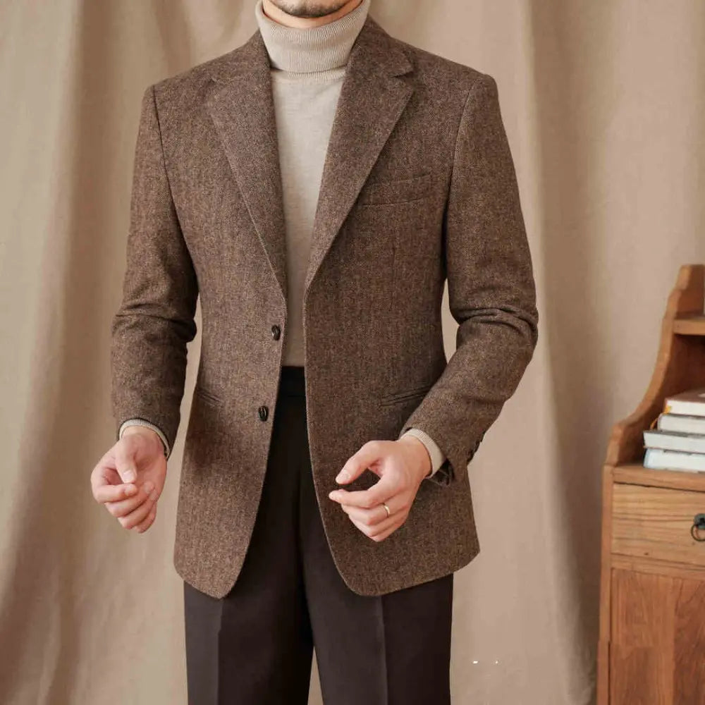 Slim Fit Blazer for Men – Brown & Grey | Formal & Modern | Old Money Menswear